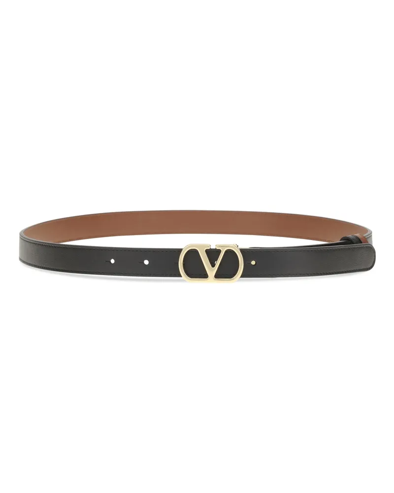 Valentino Garavani Women's Reversible Vlogo Signature Belt Nero-Deep Caramel Calf Leather Bos Taurus E Braces Nero/deep Black
