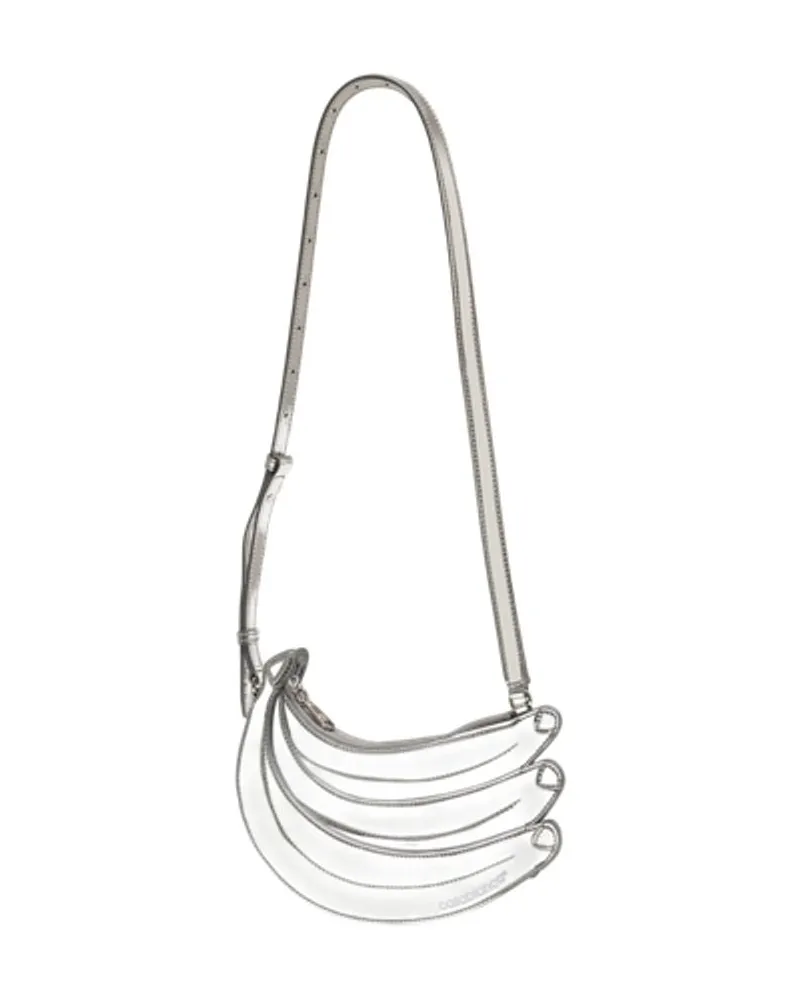 Casablanca Paris Women's Banana Purse -  Leather Silver Exotic_leather Bags Handbags-Purses Silver