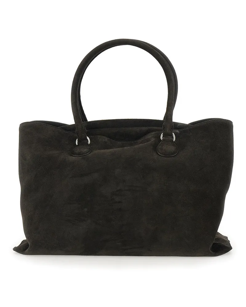 OSOI Women's Brown Suede Shopper With Key Pendant Cow Tote Bags Brown