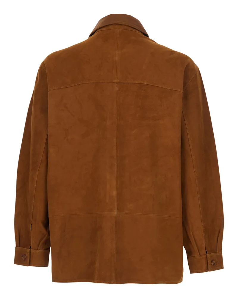 Sunflower Suede Leather Jacket — Brown Brown