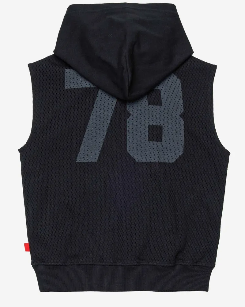 Diesel Mesh Cotton Hoodie — Black Black