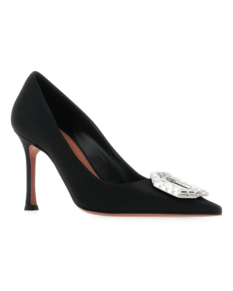 Amina Muaddi Black Velvet-Sole:calf Scarpe Con Tacco Velvet/sole:calf High Heel Shoes Black