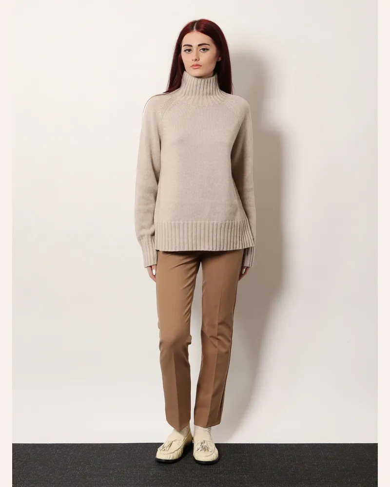 Max Mara Women's Cotton Blend Trousers Brown Brown