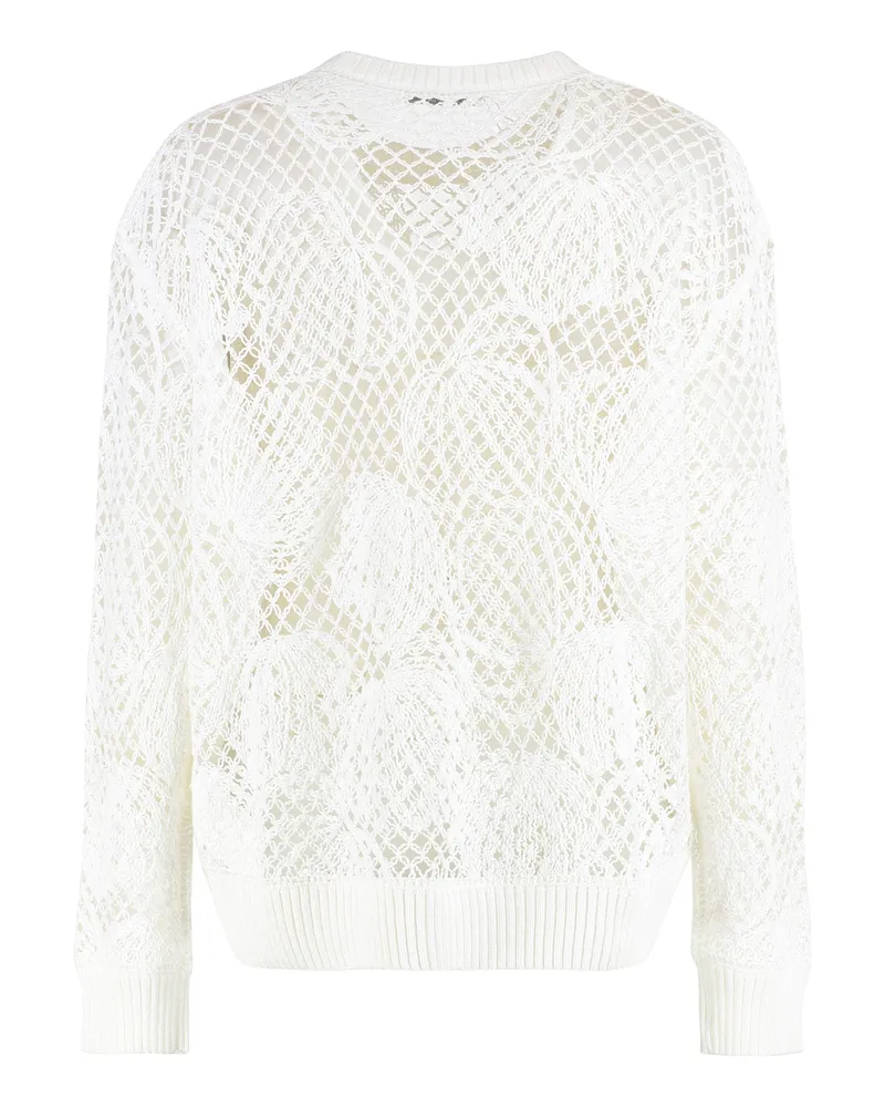 Max Mara Women's Crew-Neck Sweater Farea White Cotton White