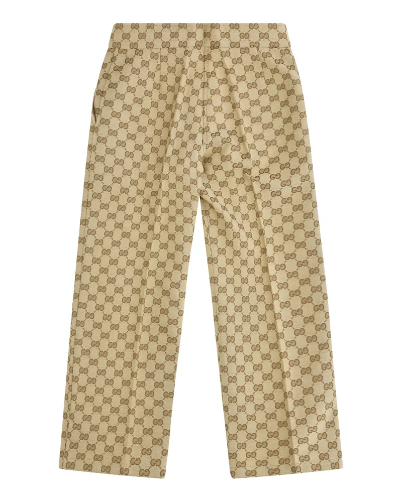 Gucci Girls' Gg Canvas Pants For Boy Vintage Sand Cotton; Polyester Trousers Beige