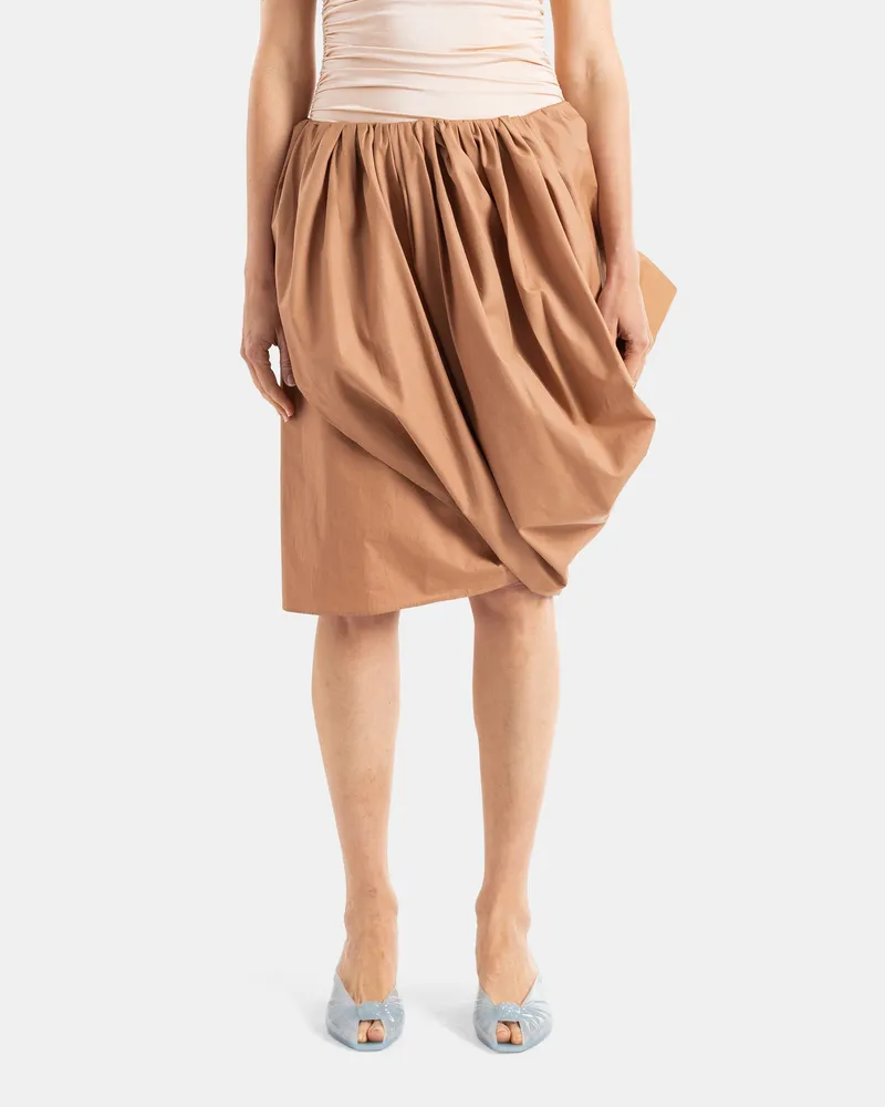 Chloé Women's Draped Camel Midi Skirt Beige Beige