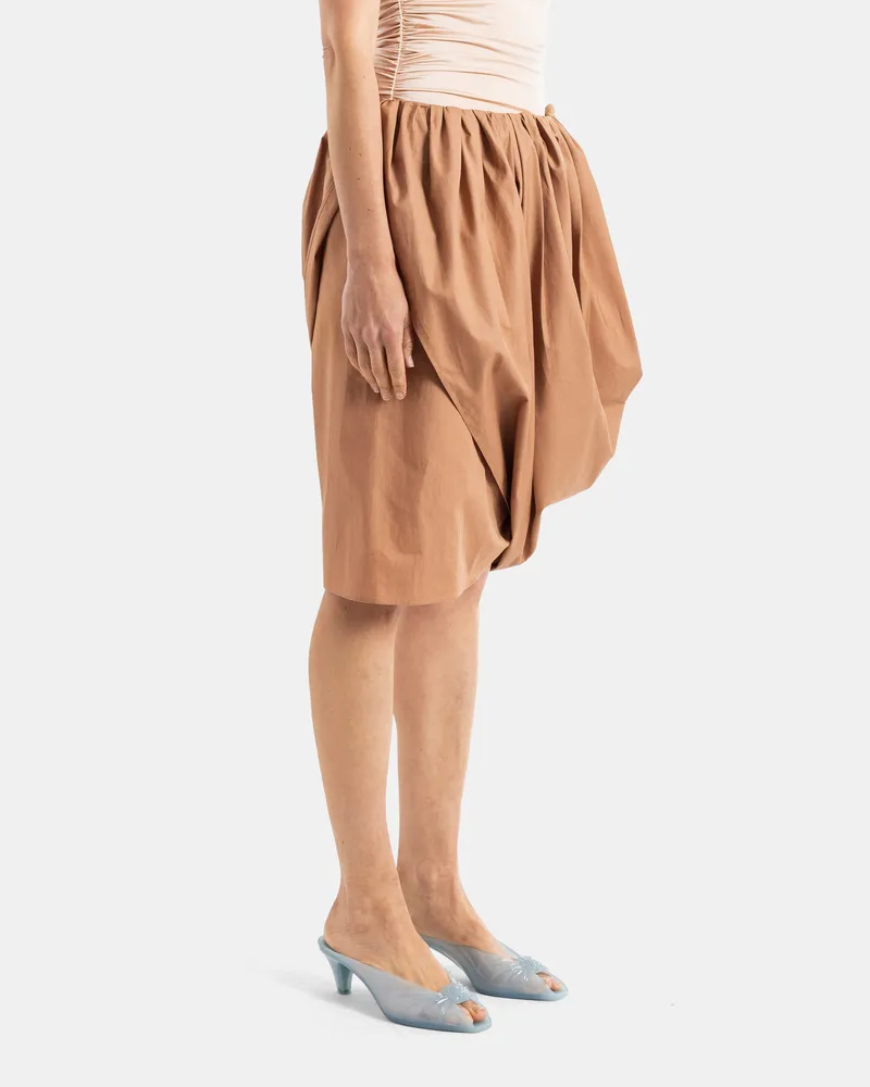 Chloé Women's Draped Camel Midi Skirt Beige Beige