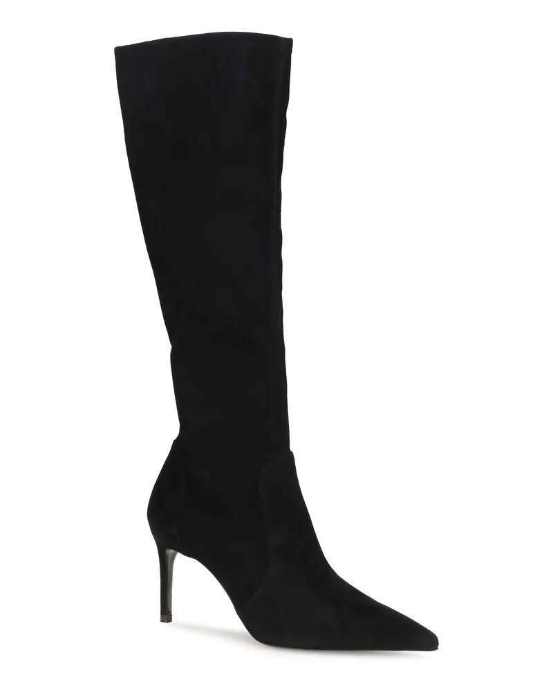 Stuart Weitzman Women's Power Boots Black Calf Leather Bos Taurus Black