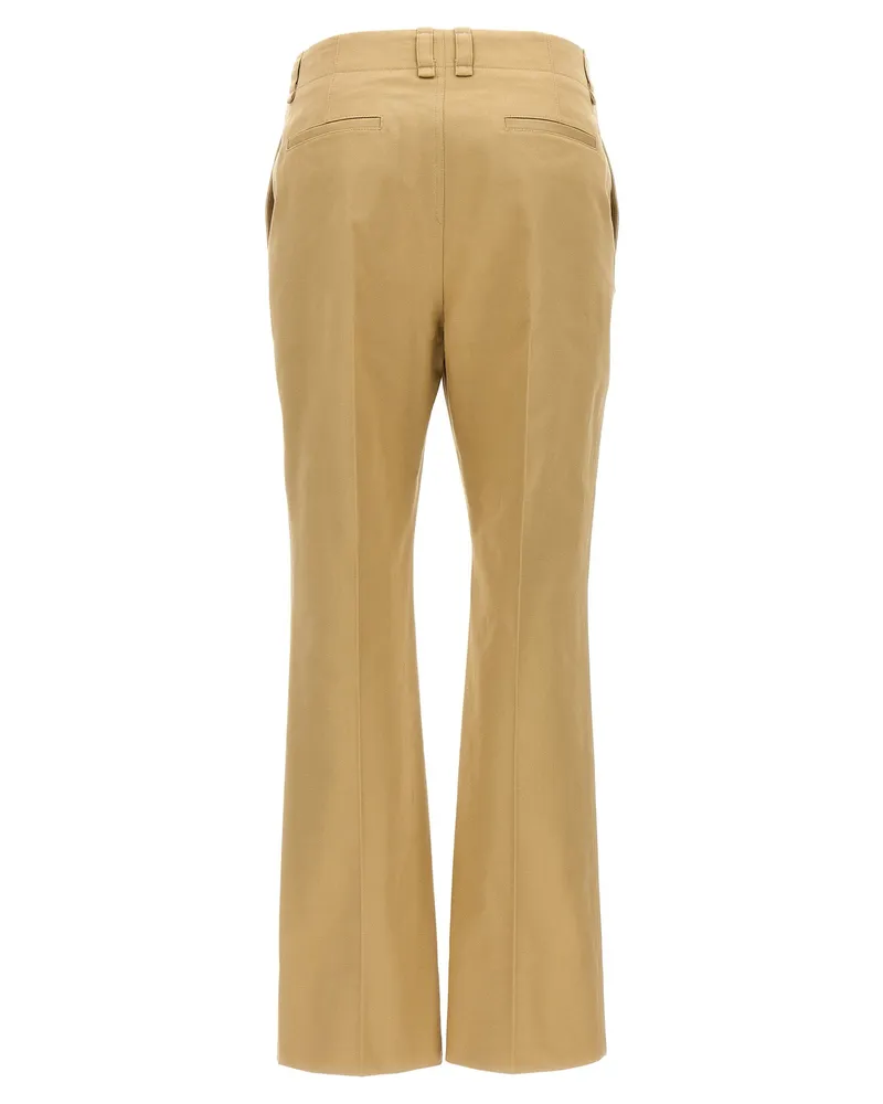 Saint Laurent Cotton Drill Trousers — Beige Beige