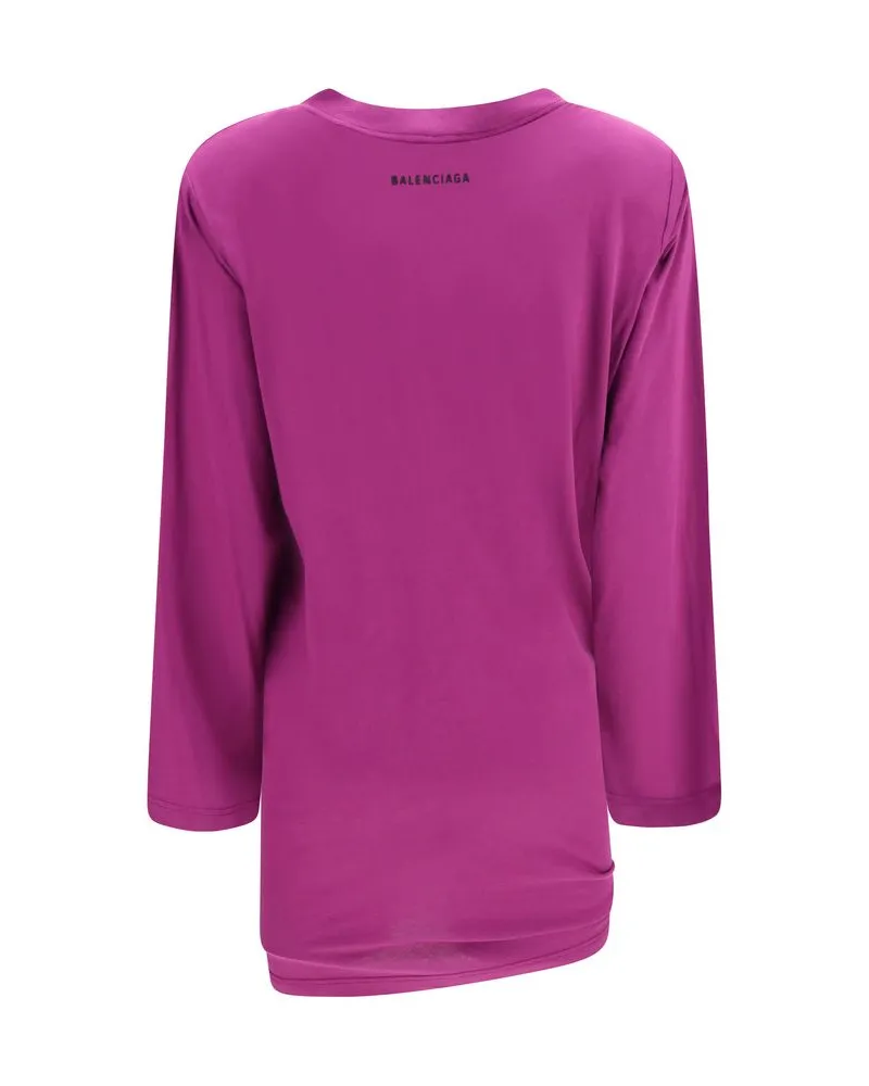 Balenciaga Asymmetric Cotton Shirt — Purple Purple