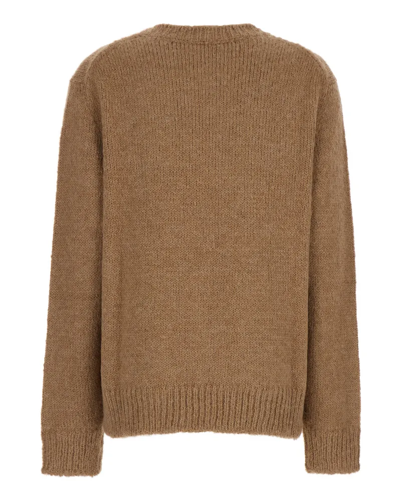 Jil Sander Women's Oversized Beige Wool Sweater Tops Top Beige