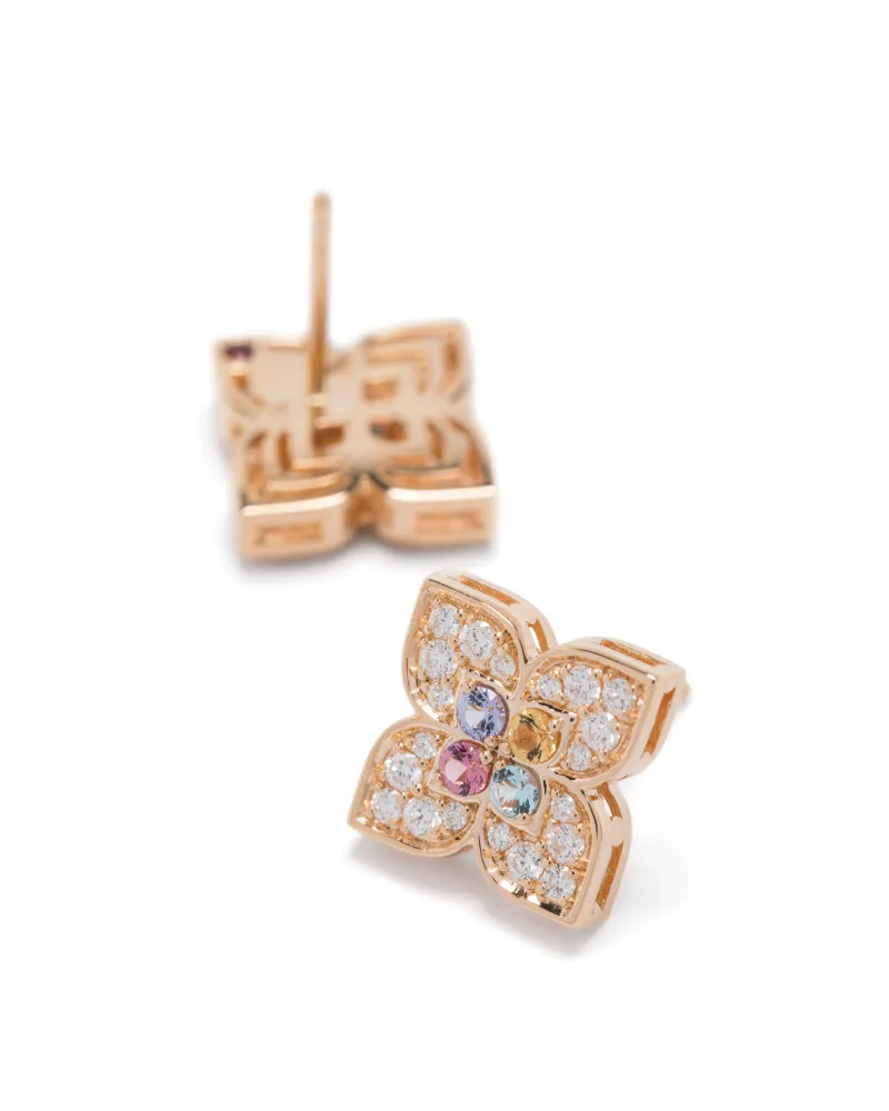 Roberto Coin Women's 18k Rose Gold Princess Flower Multi-Stone Earrings Ss25 W Rose