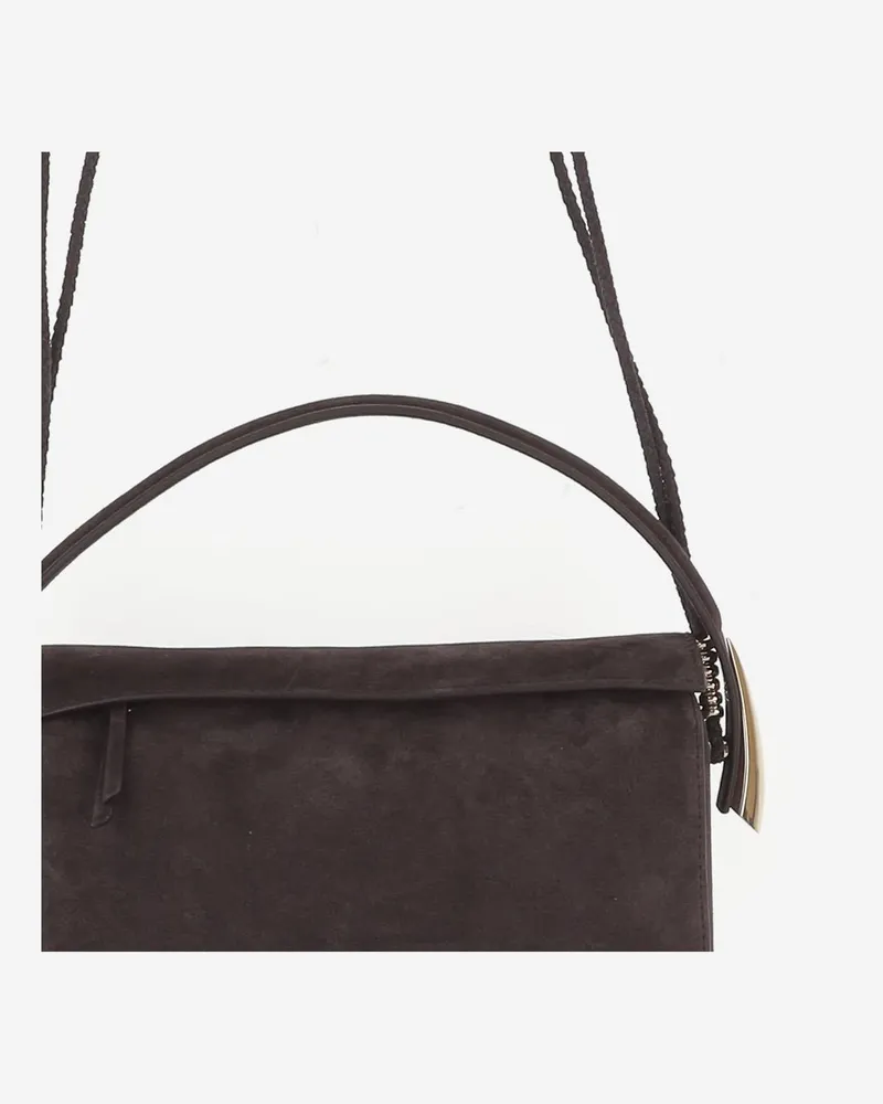 Benedetta Bruzziches Women's Suede Top-Handle Shoulder Bag Brown Brown