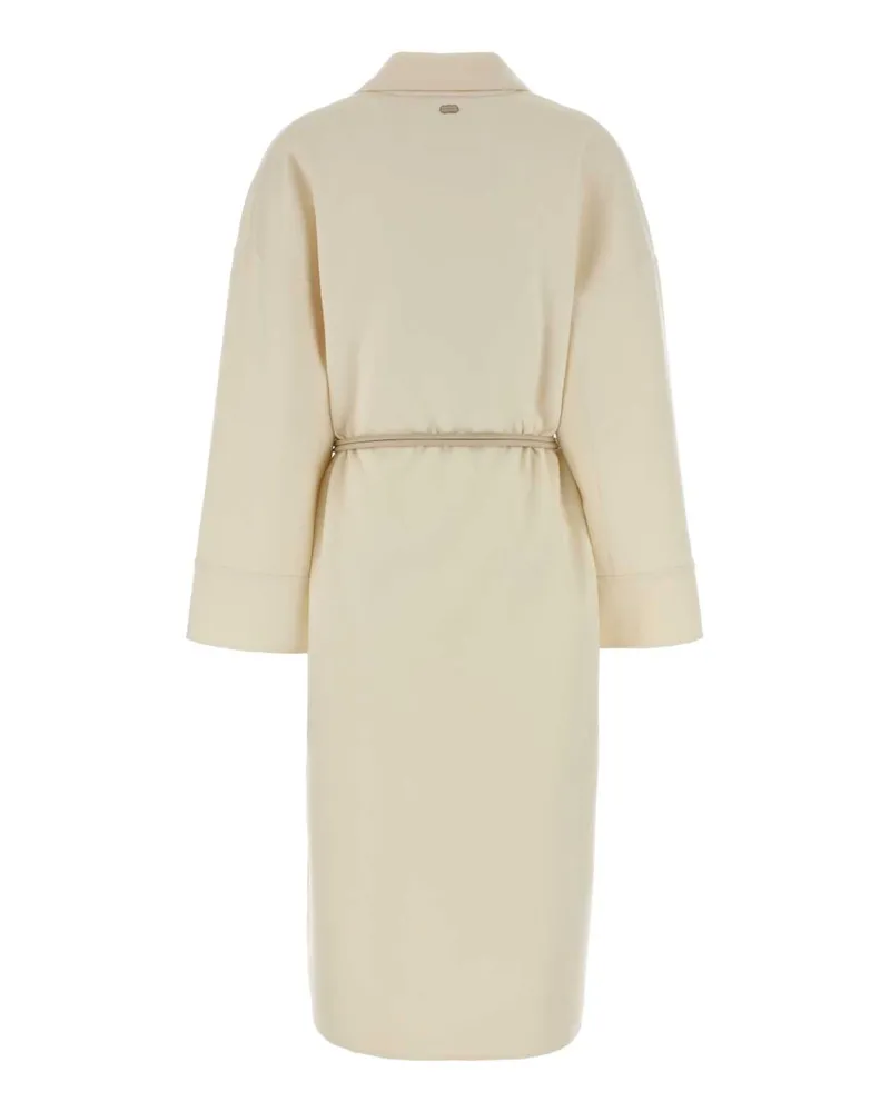 AGNONA Women's Ivory Wool Blend Coat White Exterior: Cashmere Cappotti White