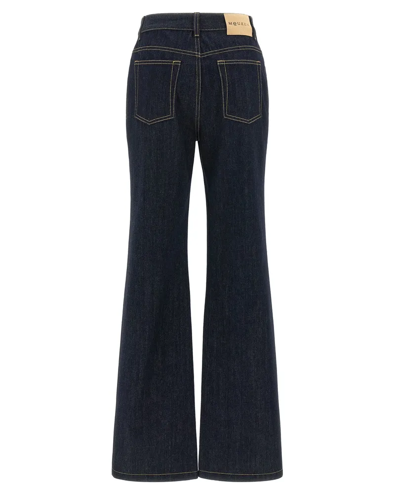Alexander McQueen Women's Blue Cotton Flared Jeans Clothing Blue