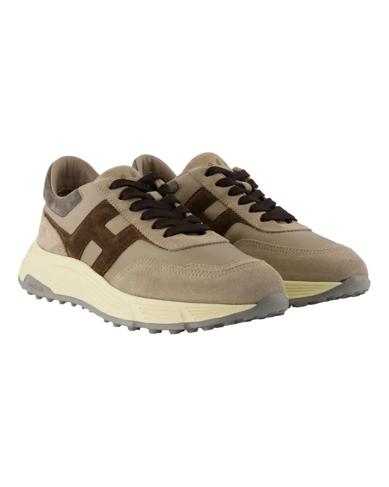 Hogan Men's Hyperlight Allacciato H Sneaker Beige Calfskin Beige