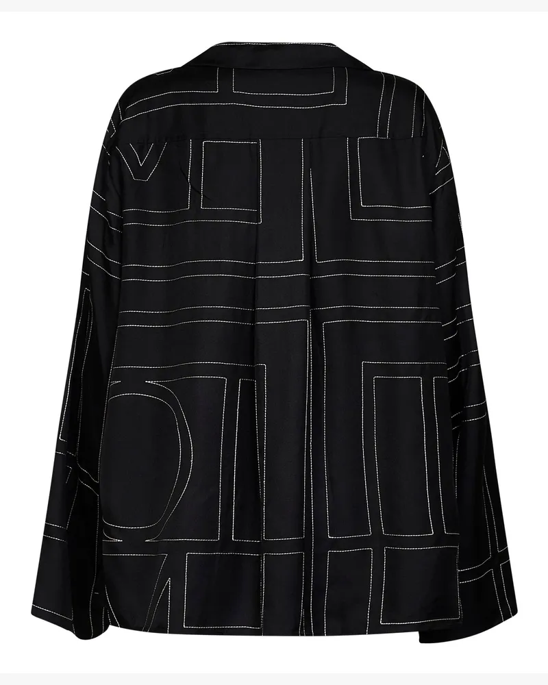 Totême Women's Silk Pj Shirt Black Monogram Black