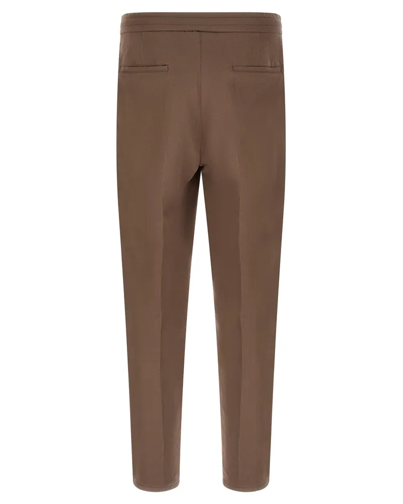 Brunello Cucinelli Men Brown Linen Casual Pants Brown