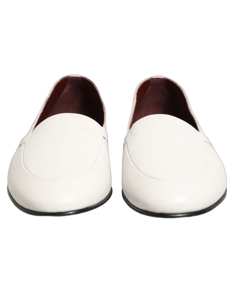 Dolce & Gabbana White Leather Logo Slip On Men Loafers Shoes White