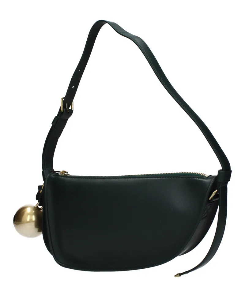 Burberry Women's Green Leather Shoulder Bag Black