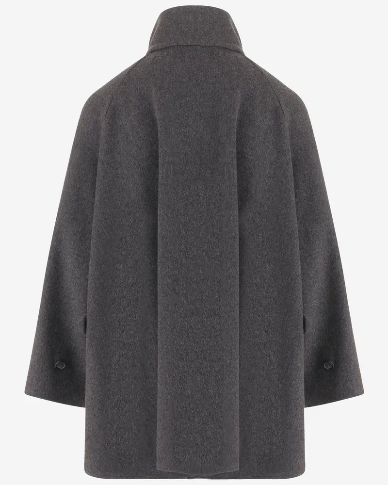 Tagliatore Women's Wool Cape Leila Dark Grey Capes Jacket Gray