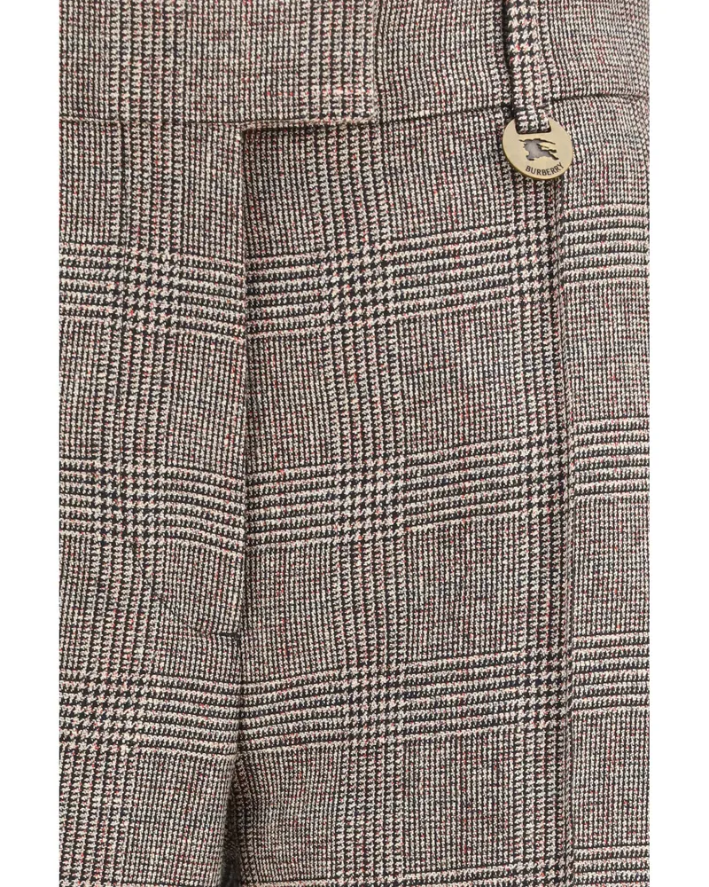 Burberry Women's Trousers Tailored Linen And Wool-Blend Soap Beige-Brown Merino Wool (ovis Aries) Beige/brown Beige