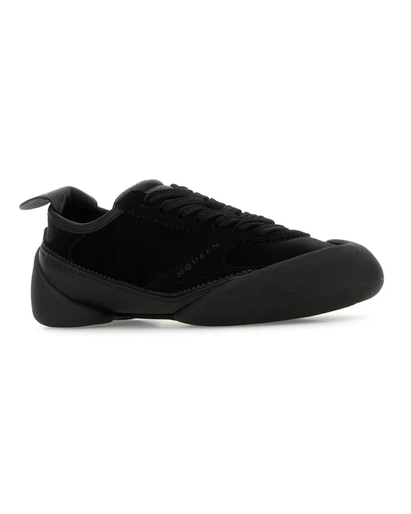 Alexander McQueen Women's Black Canvas And Suede Sneakers Blackblackblack Black