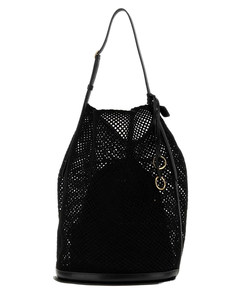 Alaïa Women's Black Mesh Large Hip Bucket Bag Noir Borse A Mano Black