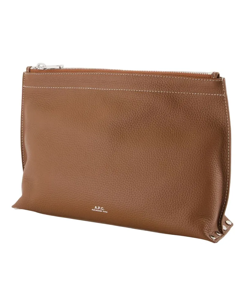 A.P.C. Women's Neige Clou Vanity Case -  Leather Brown Cowhide Accessories Vanity-Case Brown