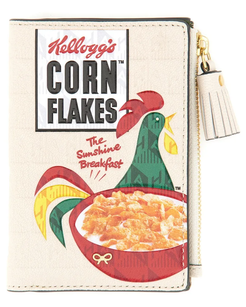 Anya Hindmarch Cornflakes Motif Wallet — White White