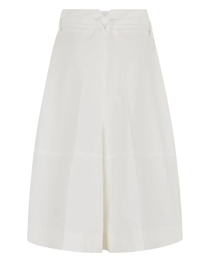 Bottega Veneta Women's Culotte Pants White Cotton Wide-Leg Trousers White