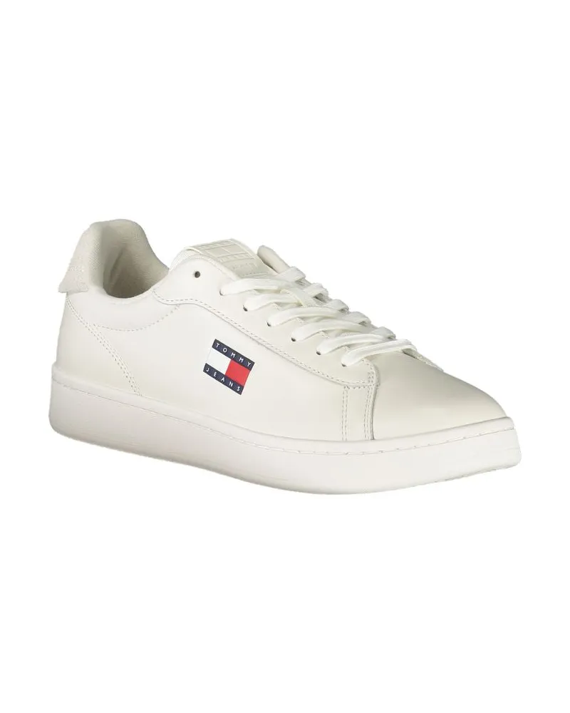 Tommy Hilfiger Leather and Polyurethane Sneaker — White White
