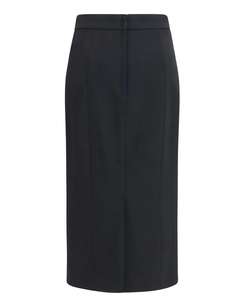 Dolce & Gabbana Women's Pencil Skirt Stretch Wool Black Fleece 