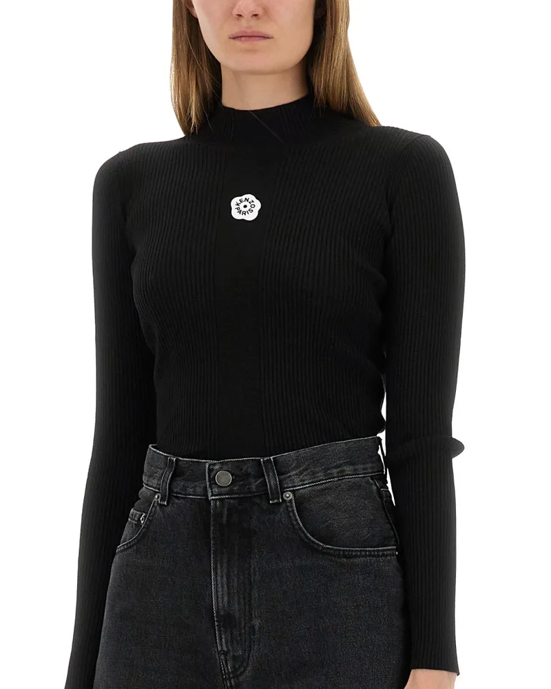 Kenzo Boke Flower Embroidery Sweater — Black Black