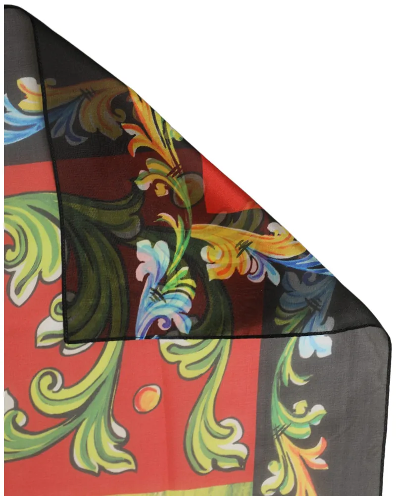 Dolce & Gabbana Silk Scenery Print Scarf — Gray Gray