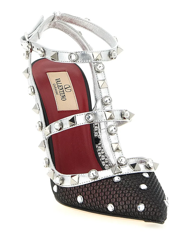 Valentino Garavani Women's Rockstud Pumps Multicolor Polyester Multicolor