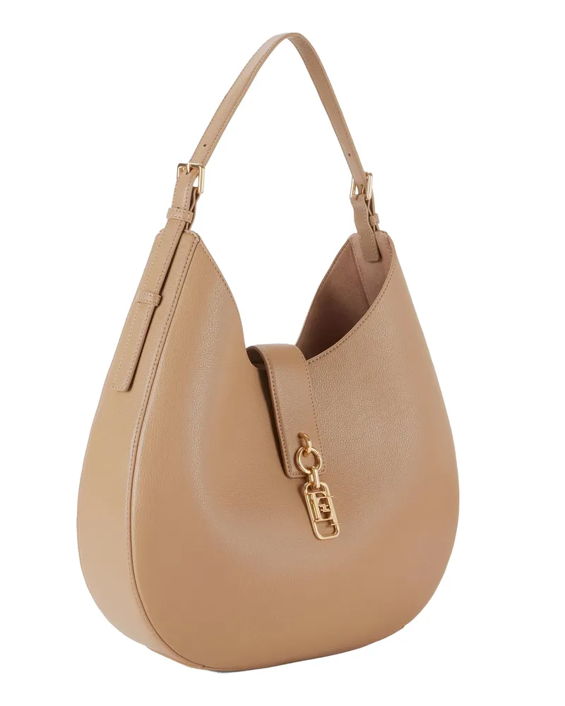 Elisabetta Franchi Women's Hobo Bag Argilla Clay Shell: Polyester Shoulder Beige