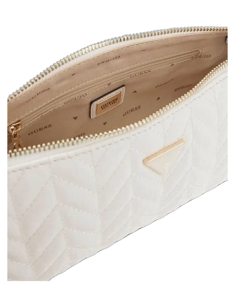Guess Women's Shoulder Bag Off White Polyurethane Shoulder-bags White