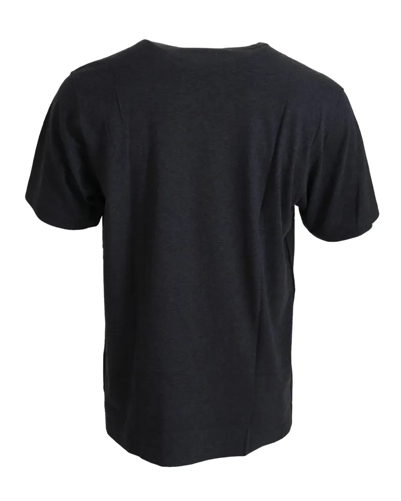 Dolce & Gabbana Men's Gray Crewneck Cotton Short Sleeve T-Shirt Gray