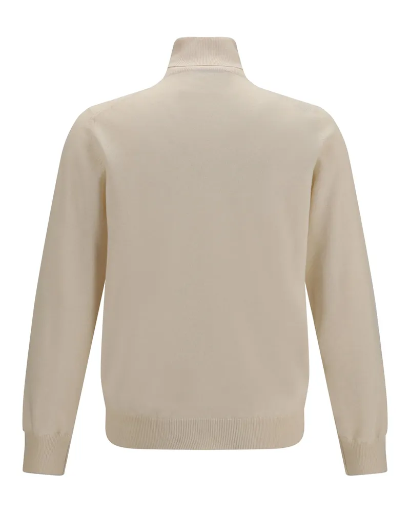 Brunello Cucinelli Men's Turtleneck Cashmere Sweater Cream-Grey Cream/grey Cream