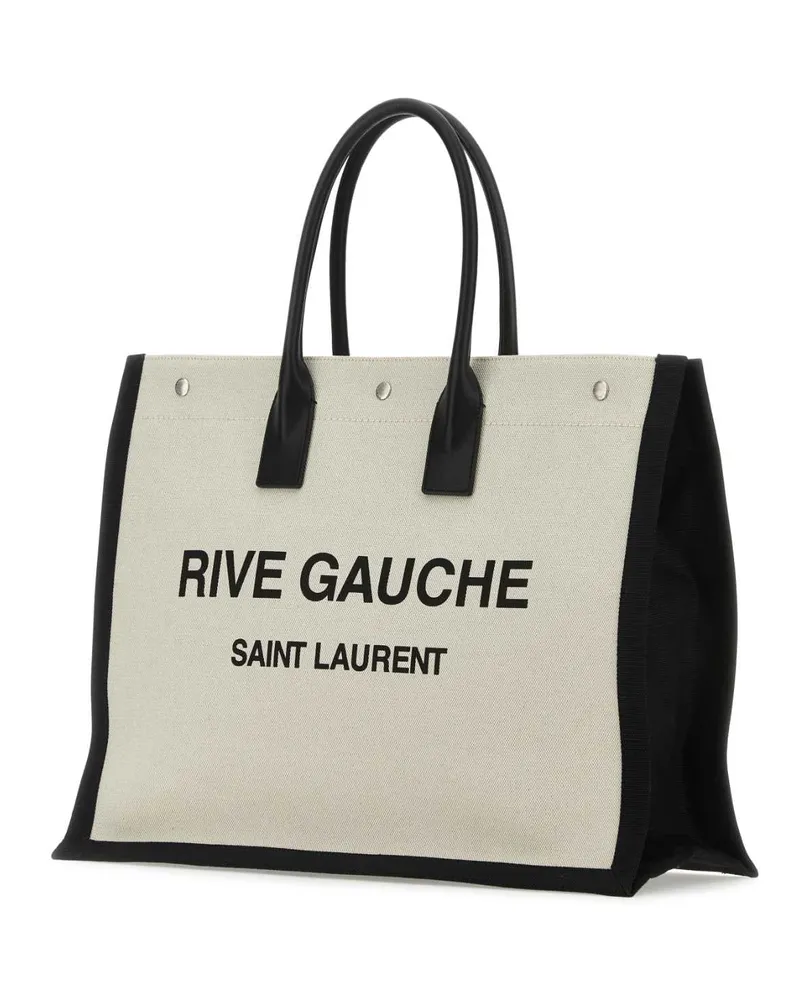 Saint Laurent 509415faavu 9083 T Cotton Linen Borse A Mano Bag Beige
