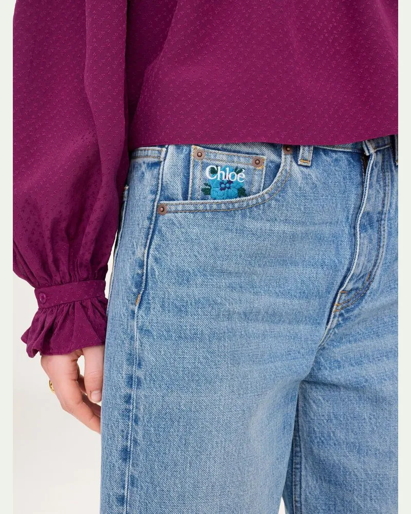 Chloé Wide-Leg Jeans Bleu