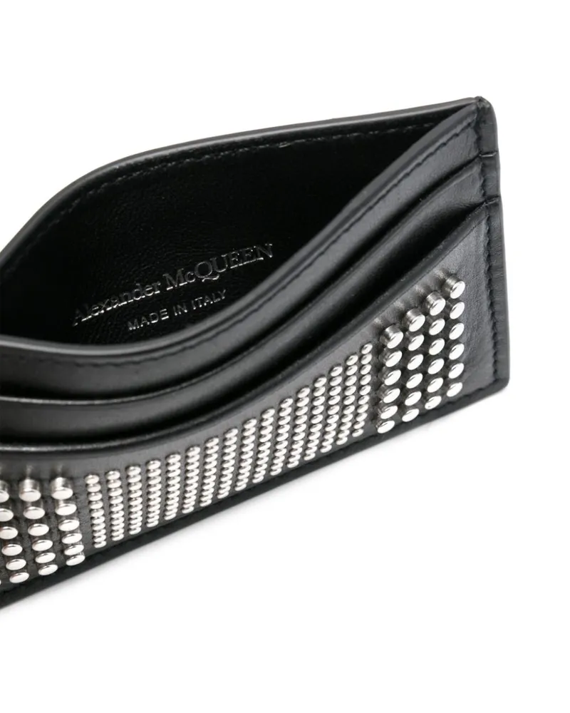 Alexander McQueen Studded Leather Card Case — Black Black