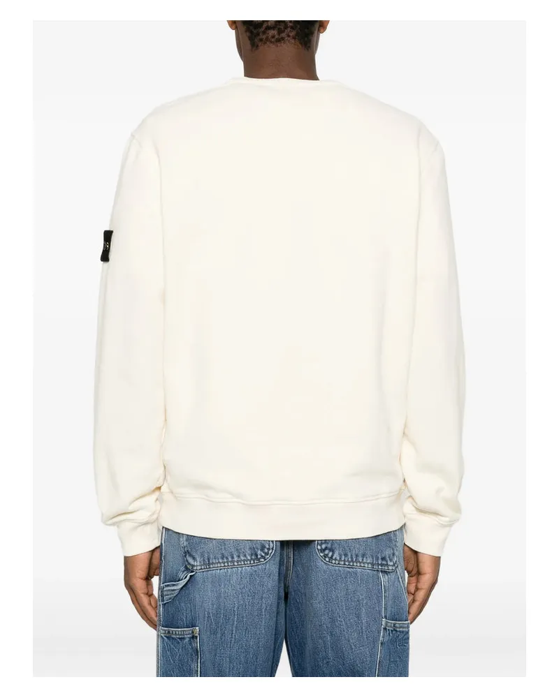 Stone Island Logo-Patch Cotton Sweatshirt — Beige Beige