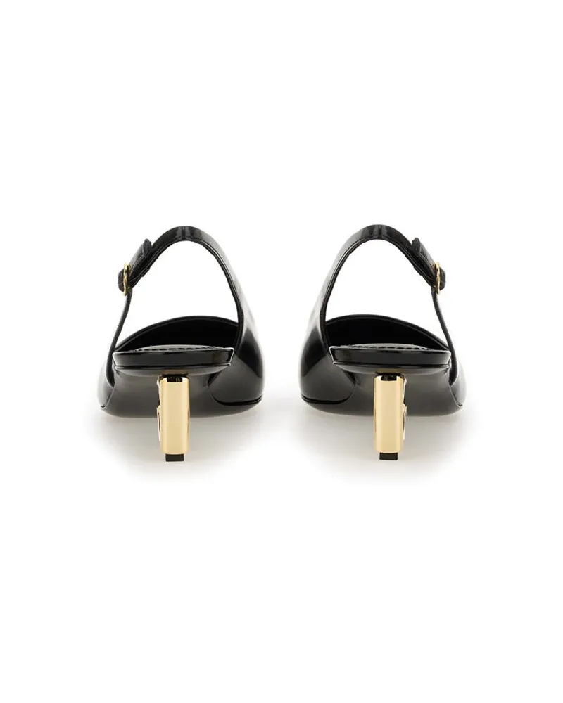 Dolce & Gabbana Patent Leather Slingback Heel — Black Black
