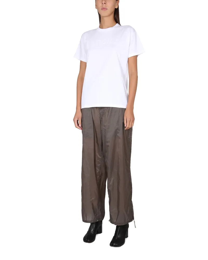 Maison Margiela Logo-Print Cotton T-Shirt — White White
