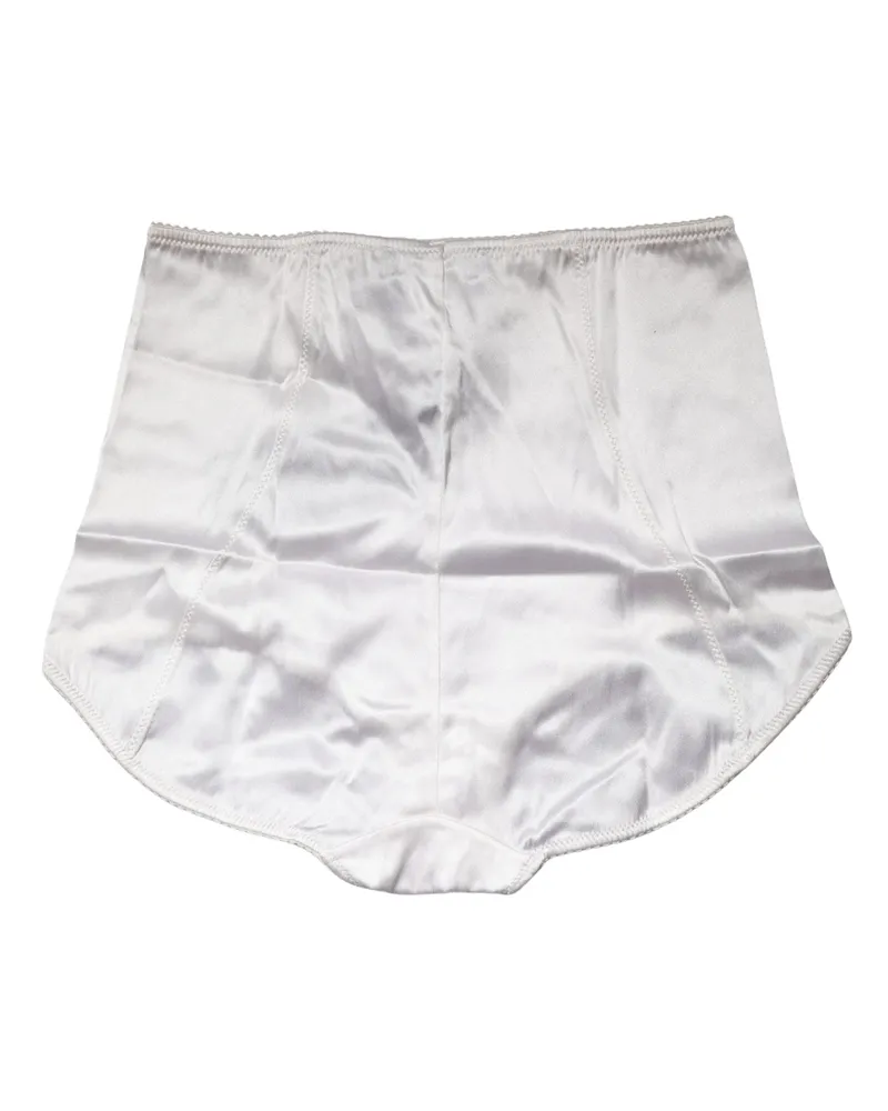 Dolce & Gabbana Women White Silk Blend High Waist Girdle Panty Underwear Elastane Clothing White