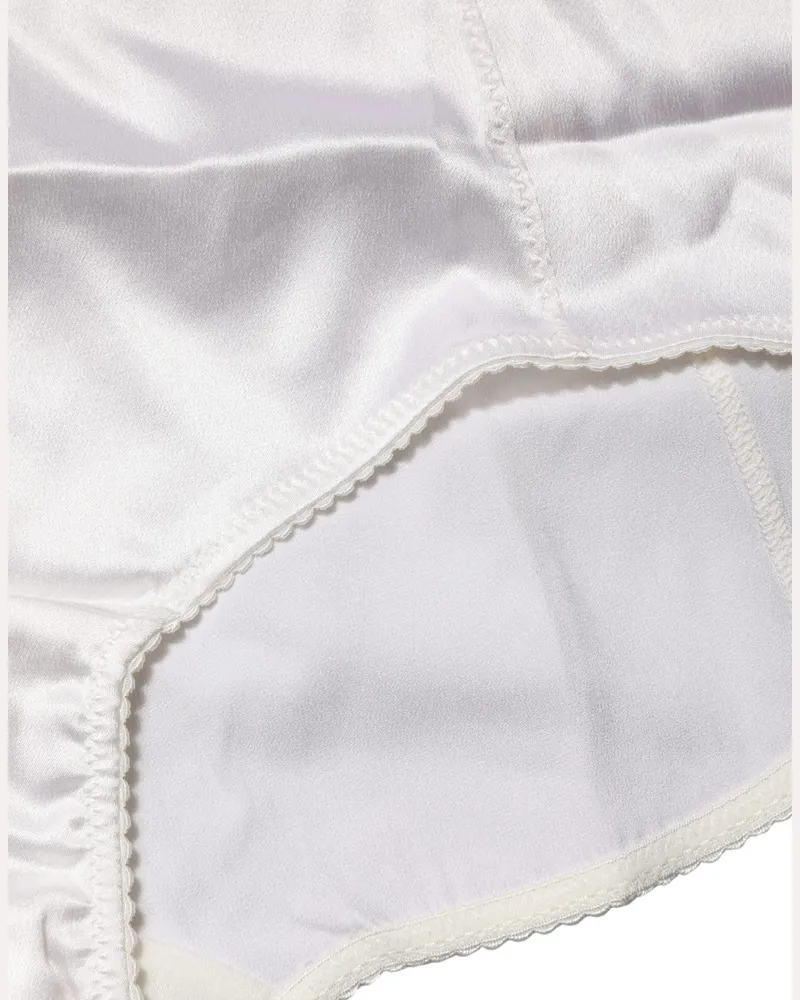 Dolce & Gabbana Silk-Blend Shaping High-Waist Girdle Panty — White White