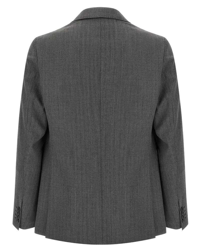 Pal Zileri Wool Herringbone Pant Suit — Gray Gray