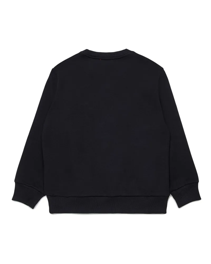 Diesel Logo-Embroidered Cotton-Blend Sweatshirt — Black Black
